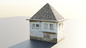 3D Abandoned House with Broken Windows model