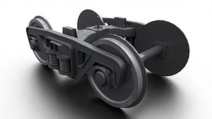 Train bogie low-poly 3d model