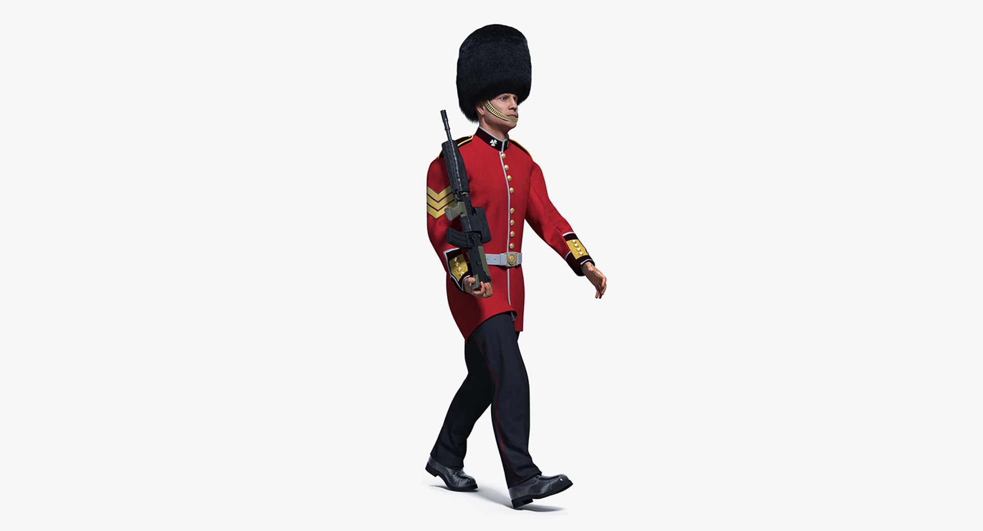 British Royal Guard Soldier Rigged 3D Model 3D model preview