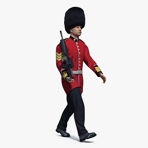 British Royal Guard Soldier Rigged 3D Model