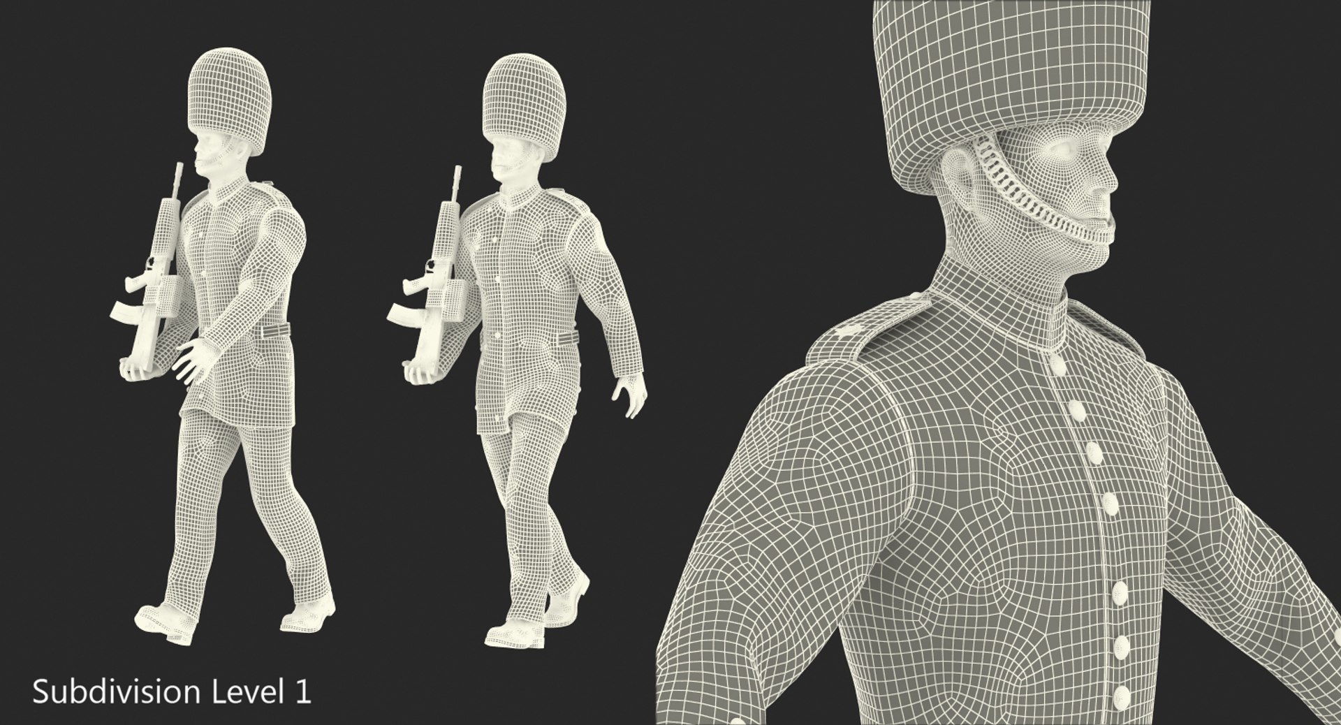 british royal guard soldier 3D https://p.turbosquid.com/ts-thumb/0k/WGiz3L/XDKmfuBX/britishroyalguardsoldierrigged3dsmodel022/jpg/1501608390/1920x1080/fit_q87/3b3eaa8c1aeac9799e7e6caa99fcfc9ffec9c1d8/britishroyalguardsoldierrigged3dsmodel022.jpg