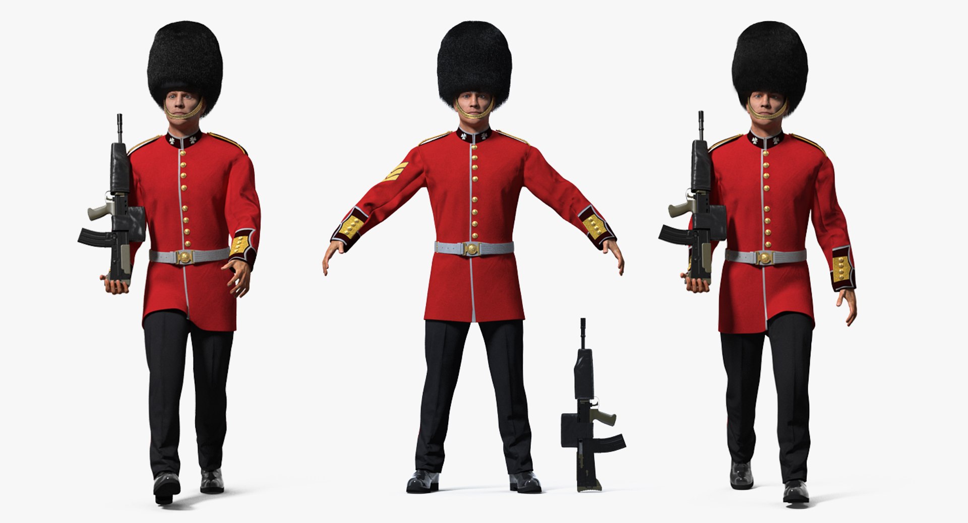 british royal guard soldier 3D https://p.turbosquid.com/ts-thumb/0k/WGiz3L/bagbYuGv/britishroyalguardsoldierrigged3dsmodel002/jpg/1501608389/1920x1080/fit_q87/cfbaf5dd61b96dbeeebd3daab855475f0fe33c89/britishroyalguardsoldierrigged3dsmodel002.jpg