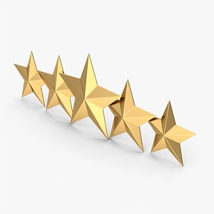 Gold 5 Stars 3D model
