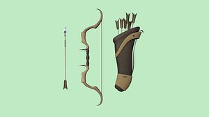 Archer Bow 06 Brown - Quiver Fantasy Weaponry model