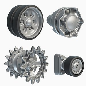 T-72 and T-90 Tank Wheels Set High-Poly