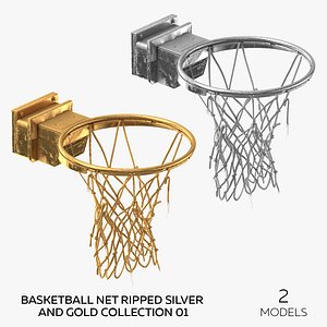 Basketball Net Ripped Silver and Gold Collection 01 - 2 models