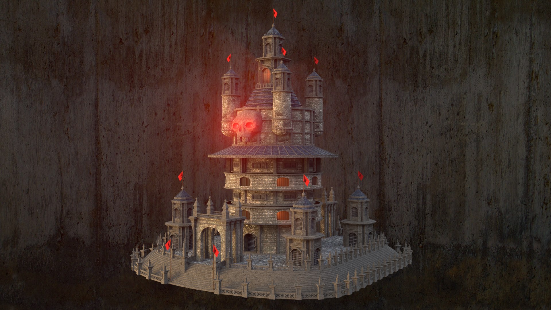 Skull Tower 3D - TurboSquid 2220727