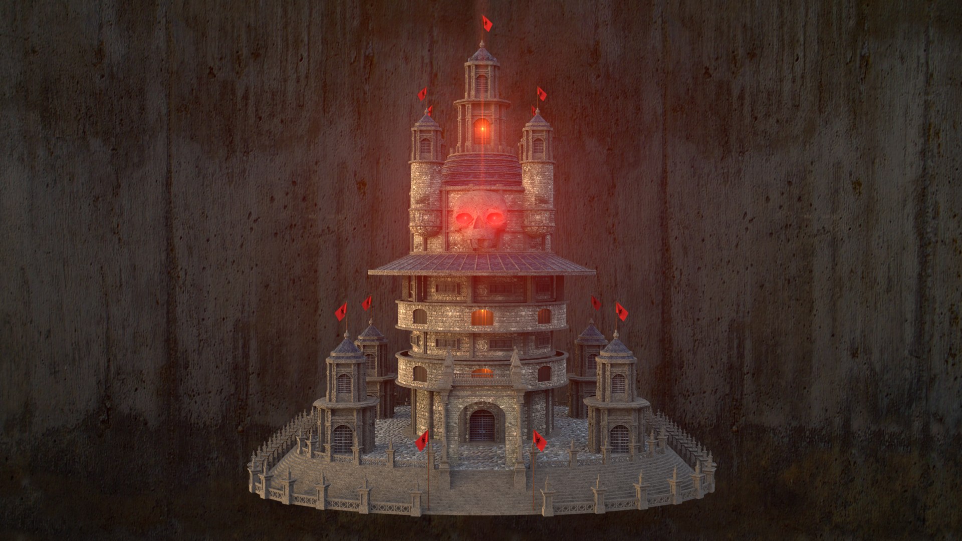 Skull Tower 3D - TurboSquid 2220727