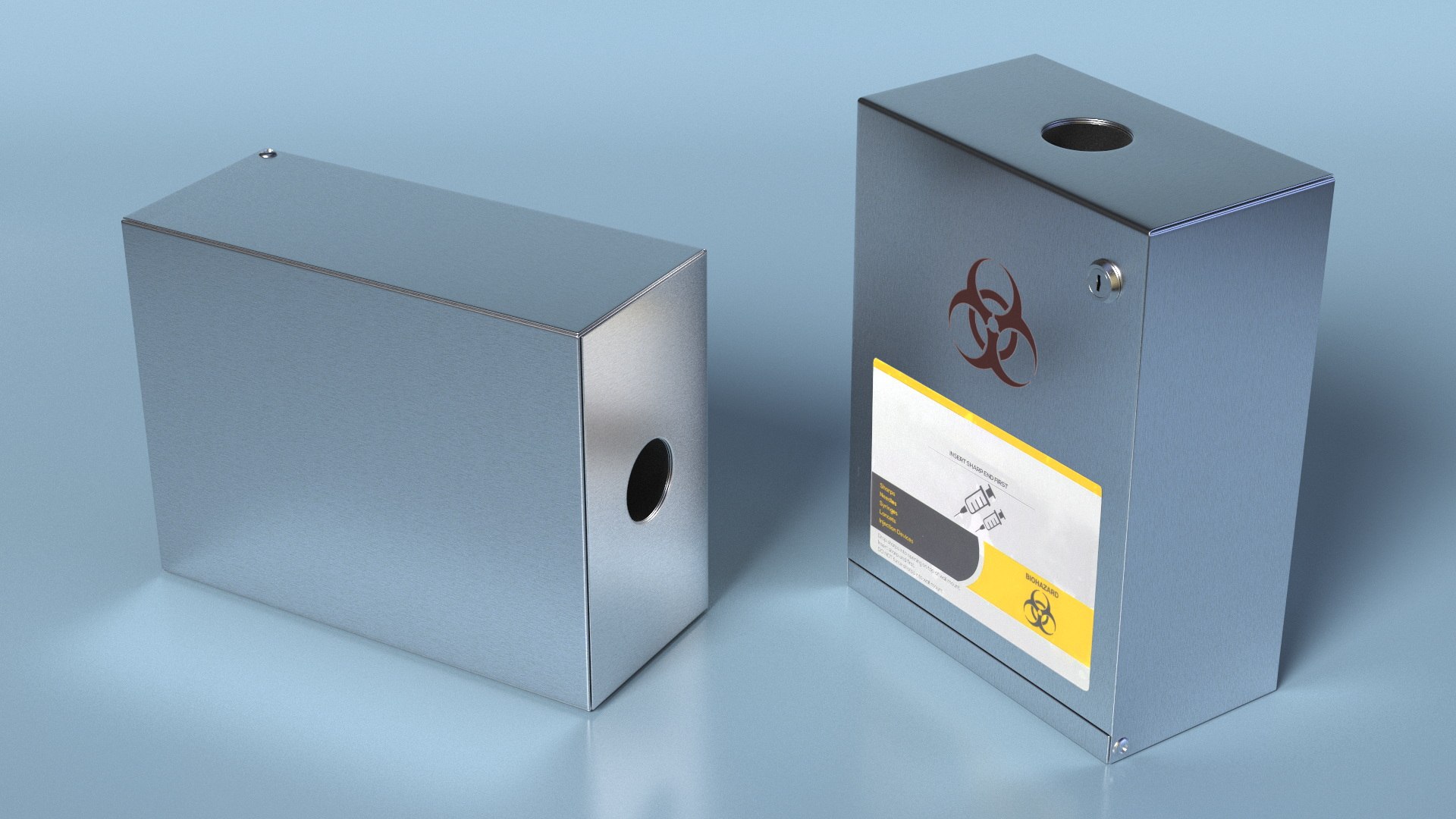 Locking Wall Mounted Sharps Cabinet 3D - TurboSquid 2402508