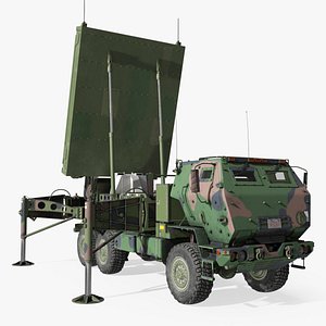 Deployed Surveillance Radar Vehicle Camoflage 3D