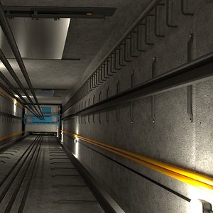 3D elevator shaft scene model