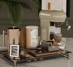 3D Realistic Morning Coffee Bar 3D Props