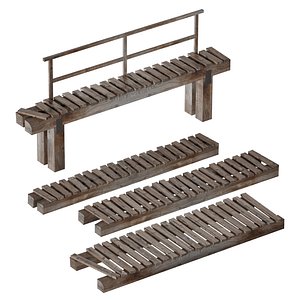 3D Wooden Bridge Set Constructor model