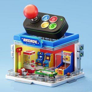 3D Isometric Arcade Game model