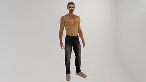 3D Young man on a sunny summer day