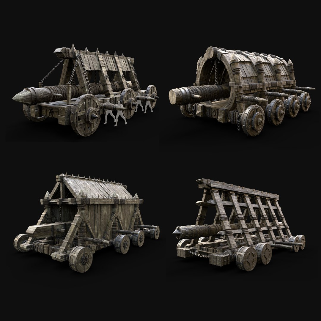 3D SIEGE ENGINE WAR MACHINES CONSTRUCTION BUILDER COLLECTION PACK model https://p.turbosquid.com/ts-thumb/0l/UMmzqo/BJ/4_battering_rams_0/png/1649280765/1920x1080/fit_q87/76d962b6f0bcb02189cb6bb3f08ba2e1471f4c12/4_battering_rams_0.jpg