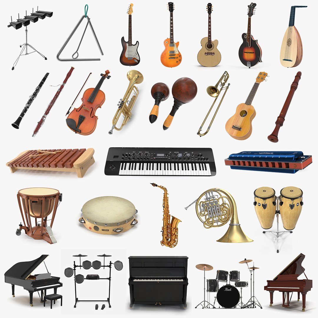Musical Instruments Collection 7 3D model preview