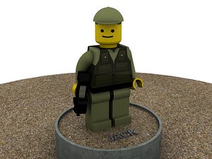 Lego WW2 Soldier 3D model