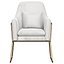 Gray Velvet Accent Chair Modern Upholstered Arm Chair with Gold Legs Pillow Included