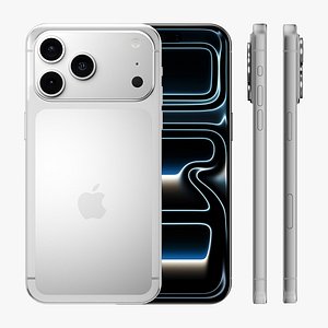 Apple iPhone 17 Pro Max Silver 3D Model