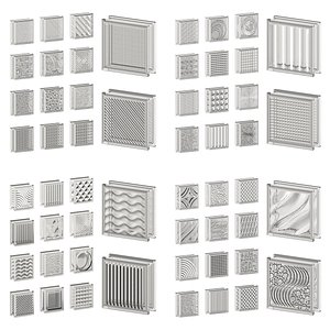 3D Glass Blocks Set 01-04