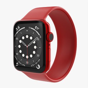 3D Apple Watch Series 6 silicone solo loop red