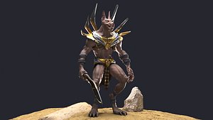 3D Anubis character Low-poly