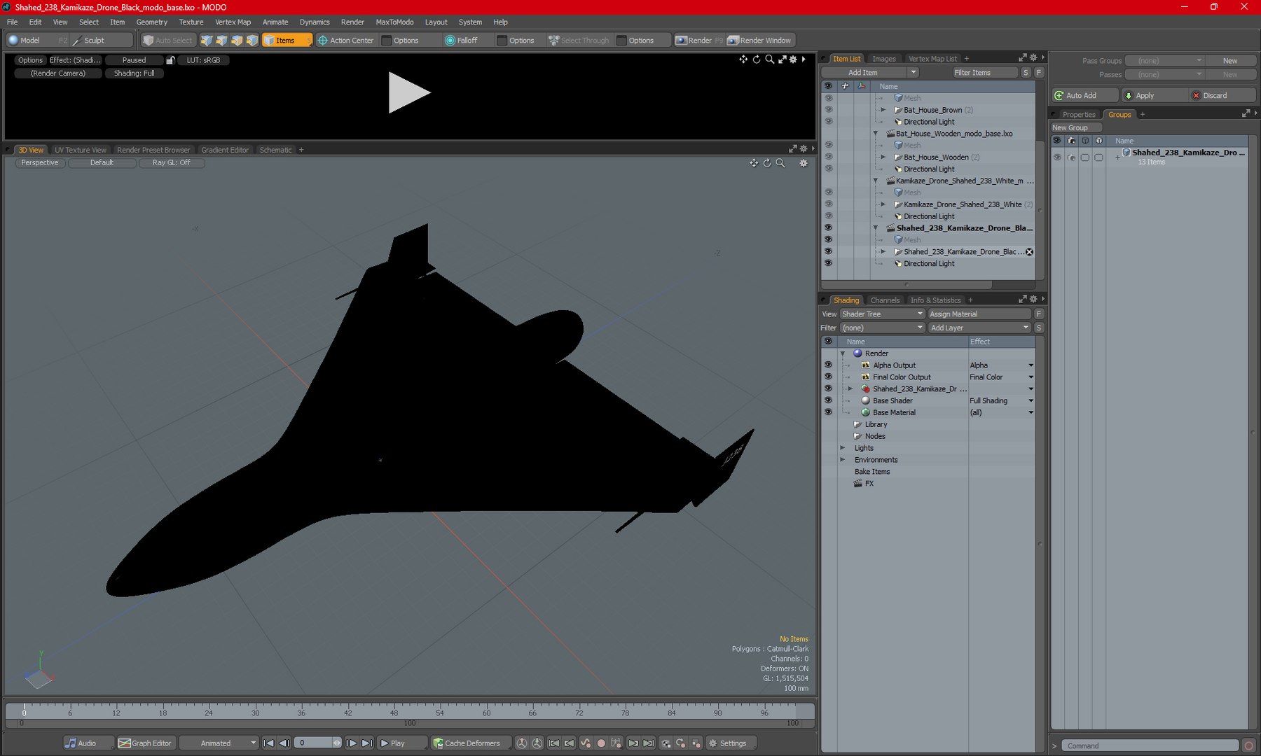 3D Shahed 238 Kamikaze Drone Black Model - TurboSquid 2232760