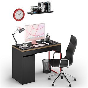 3D model Workplace iMac Pink