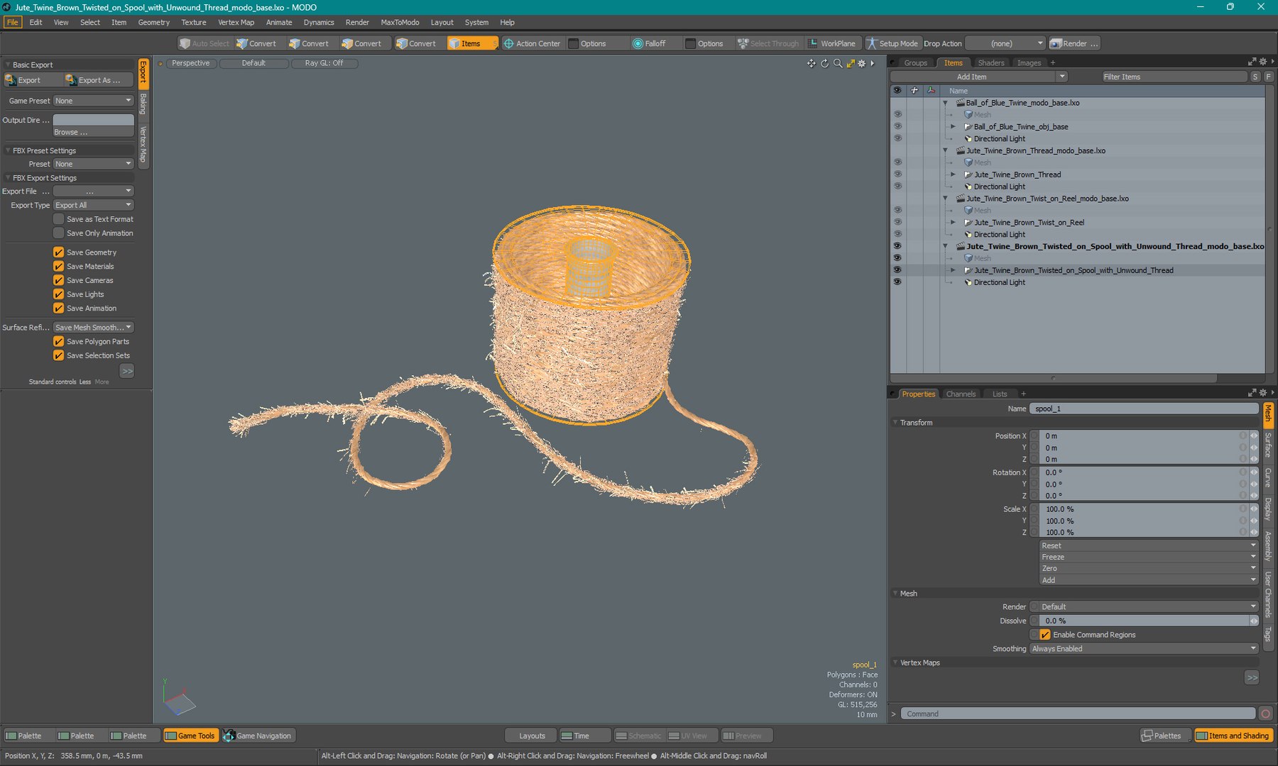 Jute Twine Brown Twisted On Spool With Unwound Thread 3D Model ...