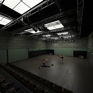 3d obj dance hall interior