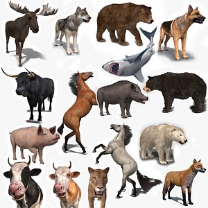 3D Farm and Forest Animal Pack HD - Animated