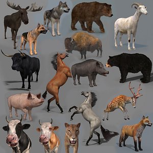 3D Farm and Forest Animal Pack HD - Animated