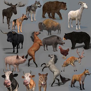 3D Farm and Forest Animal Pack HD - Animated
