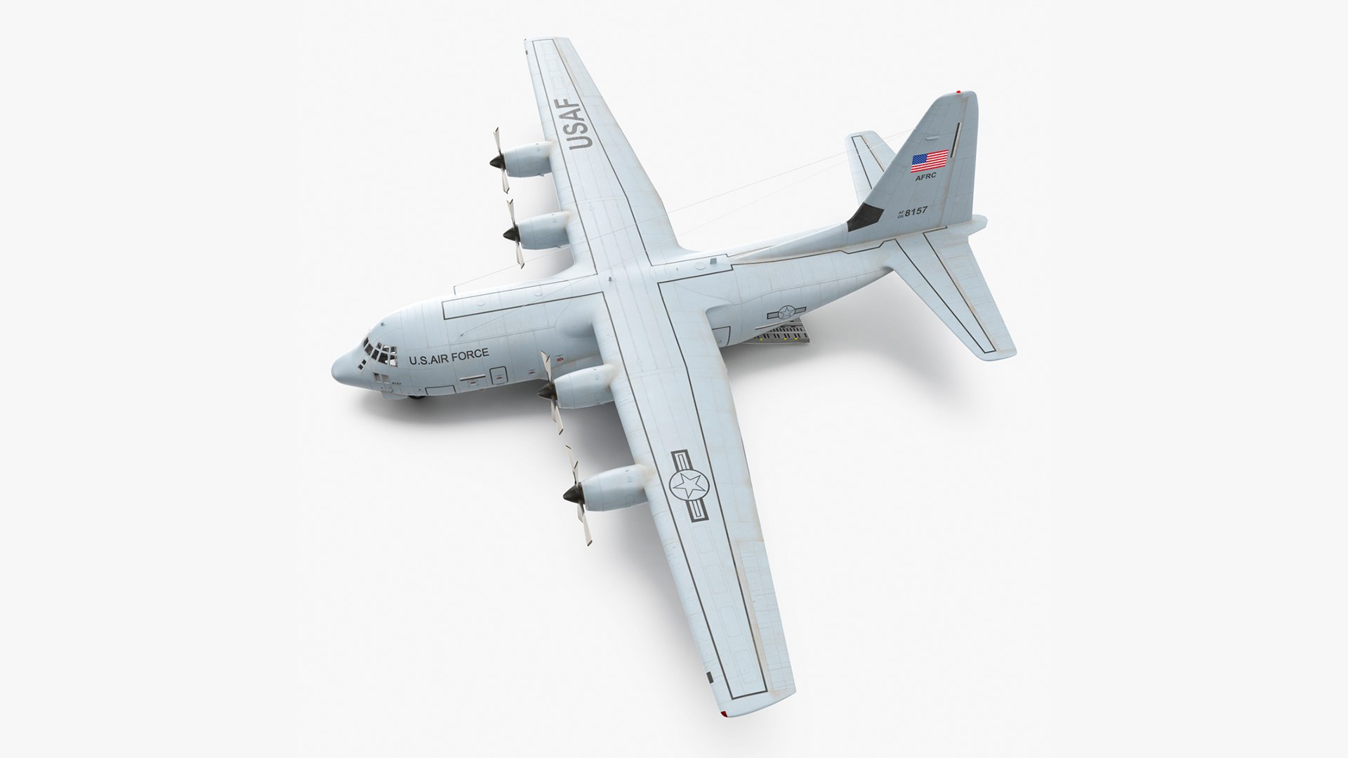 Lockheed C 130 Hercules US Military Transport with 20 ft Container