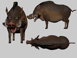 stylized wild boar 3D