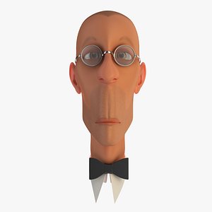 3d funny head cartoon