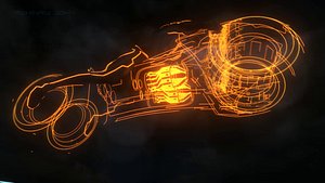 Tron Legacy Bike Animated Transformation 3DS MAX Scene File