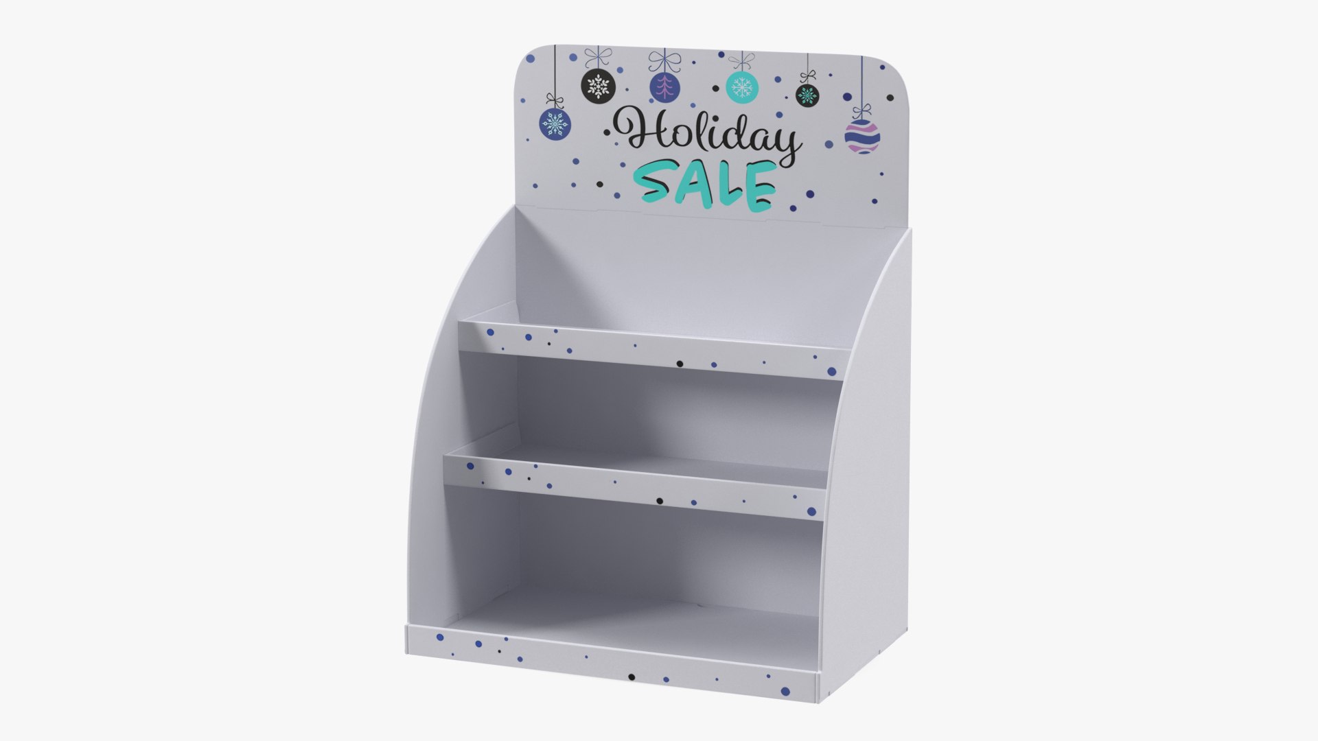 Cardboard Counter Top Display White 3D model preview
