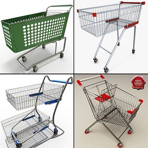 supermarket trolleys 3d c4d