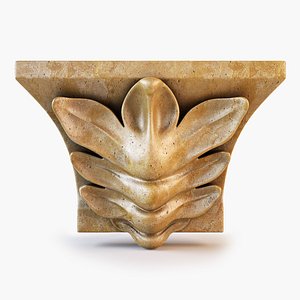 3d model decorative carved leaf