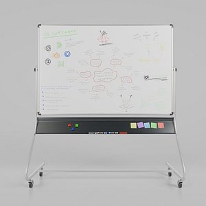 Customizable Double-Sided Metal Whiteboard Rectangular Writing Board 3D model