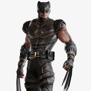 3D Male Superhero Game Character - Wartiger model