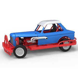 3D New Zealand Vintage Stock car while turning Scale 1 to 25 model