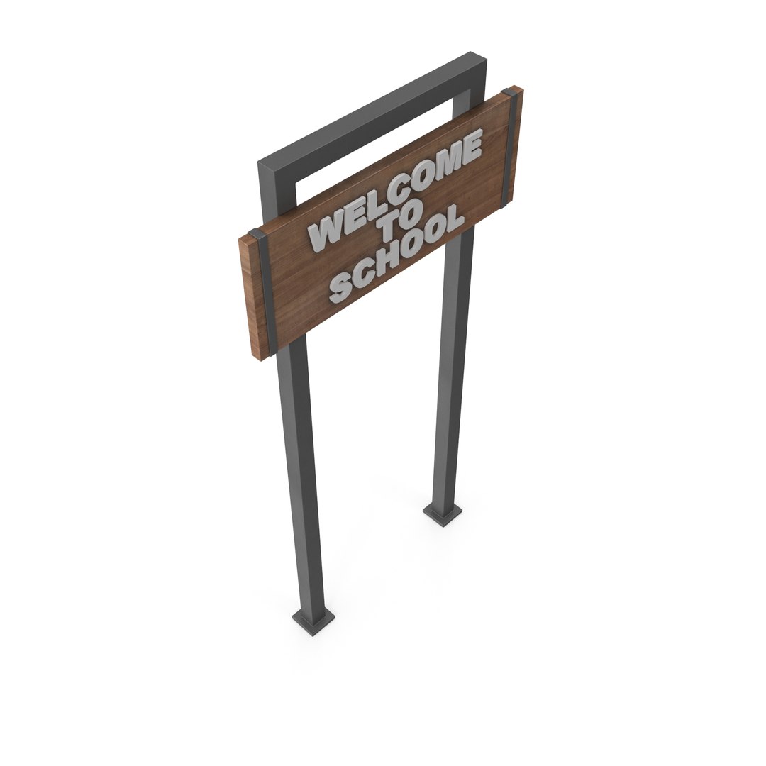 3D Model Of Wooden Sign With Metal Stand 3D - TurboSquid 2305360