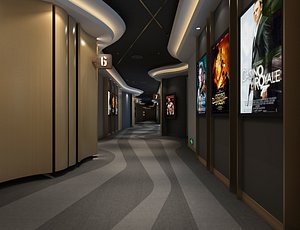 3D Cinema Hallway 01 model