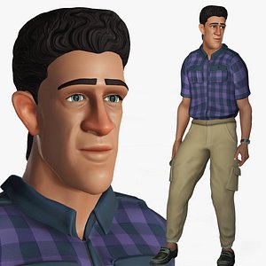 Cartoon Rigged Funny Man-Bunny Character 3D Model