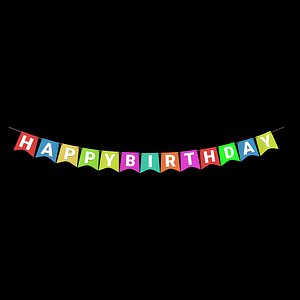 Happy Birthday Banner 3D model 3D model