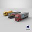 3D Detailed Three Trucks model