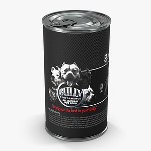 3d model dog food tin modeled